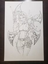 Load image into Gallery viewer, PIN-UP / COVER X-FORCE / DEADPOOL / WOLVERINE / DOMINO - JAMIE TYNDALL INK &amp; PENCIL
