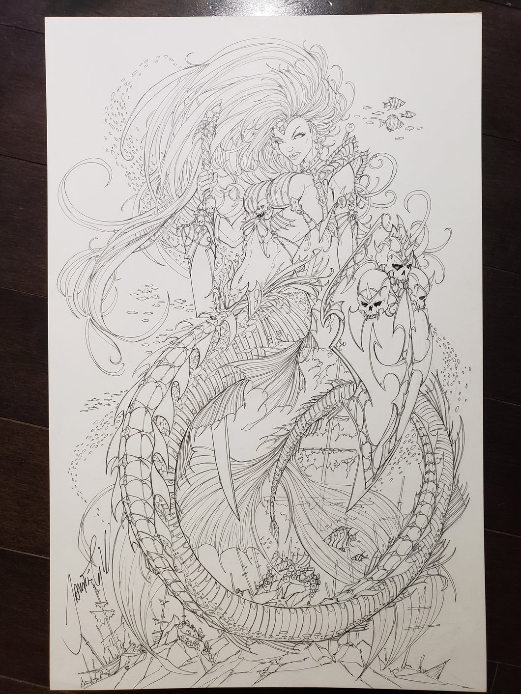 PIN-UP / COVER - JAMIE TYNDALL - LADY DEATH AS MERMAID