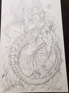 PIN-UP / COVER - JAMIE TYNDALL - LADY DEATH AS MERMAID
