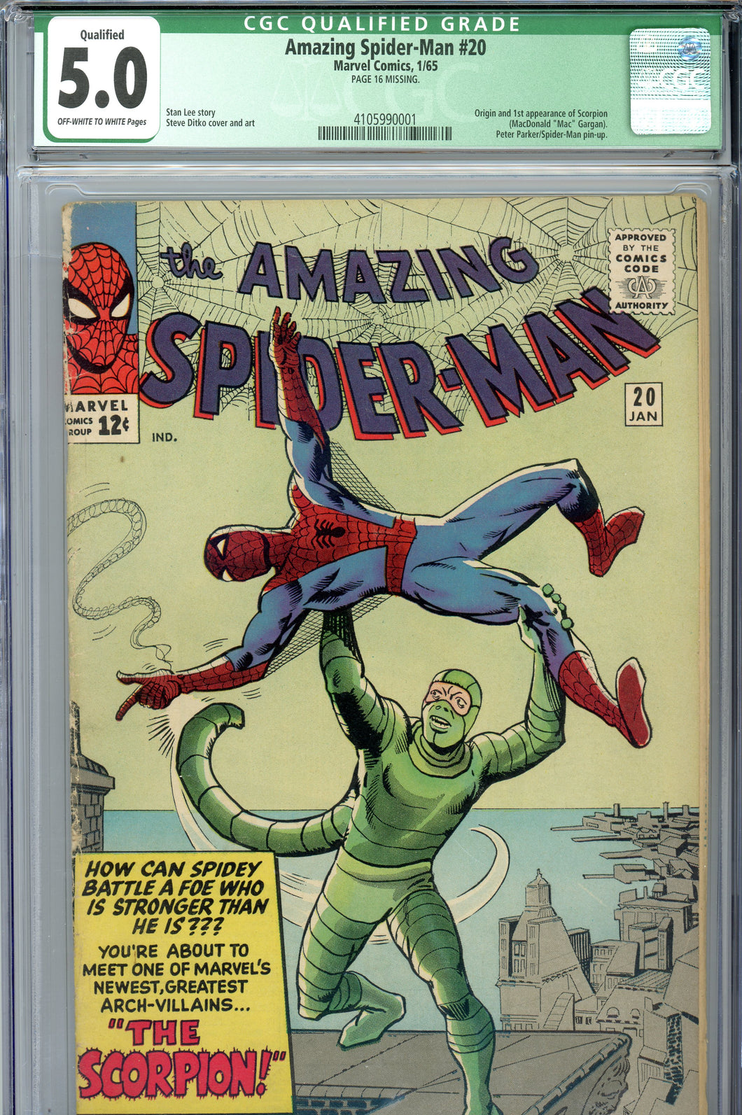 Amazing Spider-Man #20 CGC 5.0 (Q) missing poster