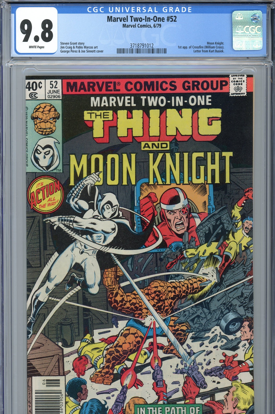 Marvel Two-in-One #52 CGC 9.8 1st Crossfire