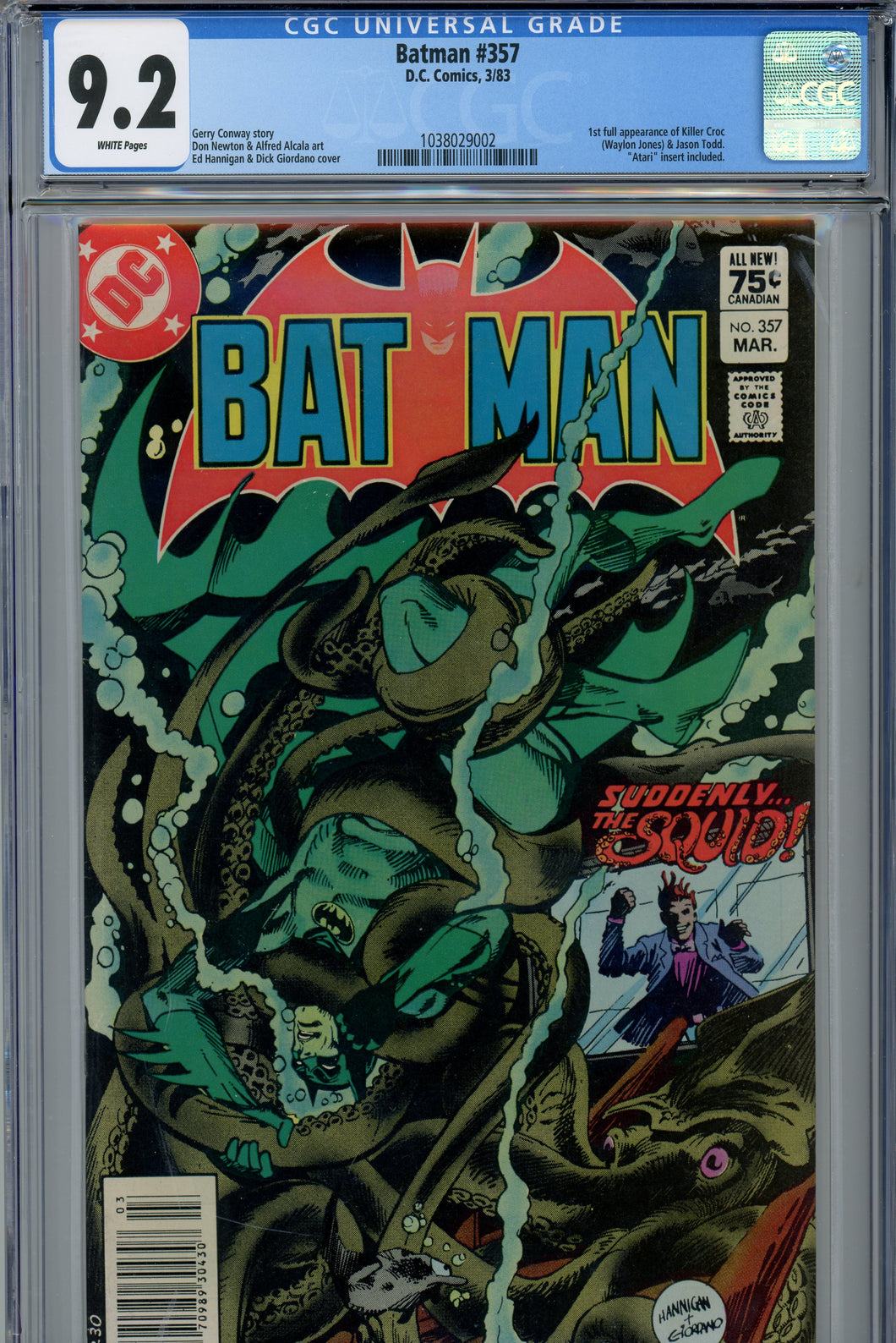 Batman #357 CGC 9.2 Canadian Price Variant 1st Killer Croc & Jason Todd