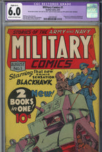 Load image into Gallery viewer, Military Comics #1 CGC 6.0 Restored 1st Appearance of Blackhawk
