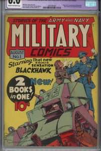 Military Comics #1 CGC 6.0 Restored 1st Appearance of Blackhawk