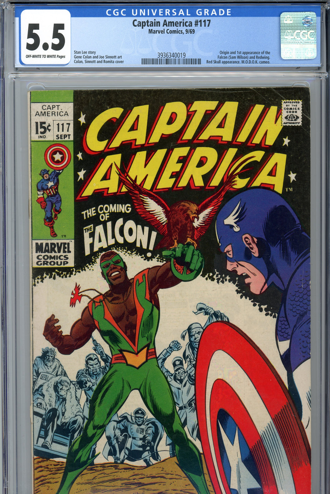 Captain America #117 CGC 5.5 1st Falcon