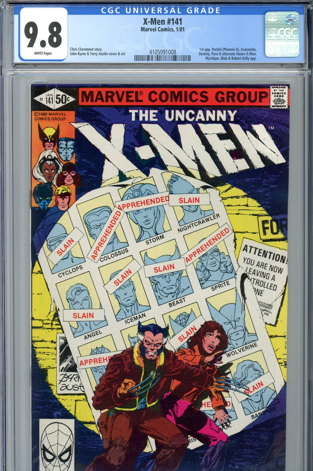 Uncanny X-men #141 CGC 9.8 1st Rachel