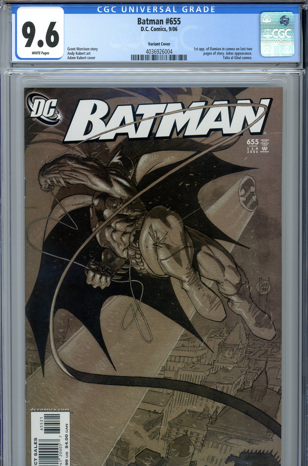 Batman 655 Variant CGC 9.6 1st Damian Wayne