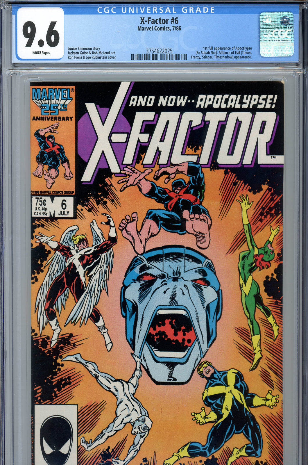 X-Factor #6 CGC 9.6 WP 1st Apocalypse