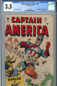 Timely Captain America #70 CGC 3.5