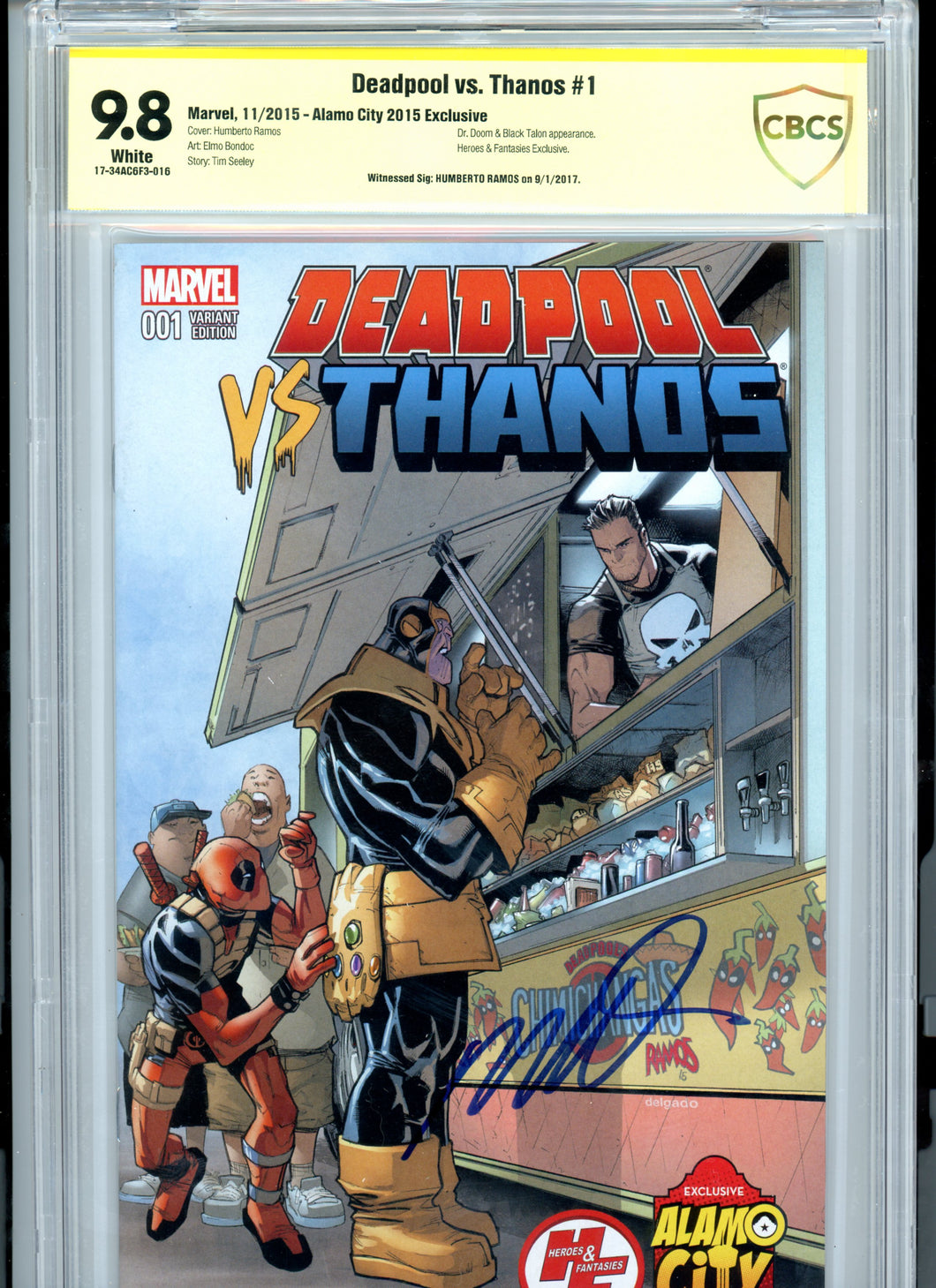 Deadpool vs Thanos #1 Variant cover (Ramos) - CBCS 9.8 - Signed by Ramos
