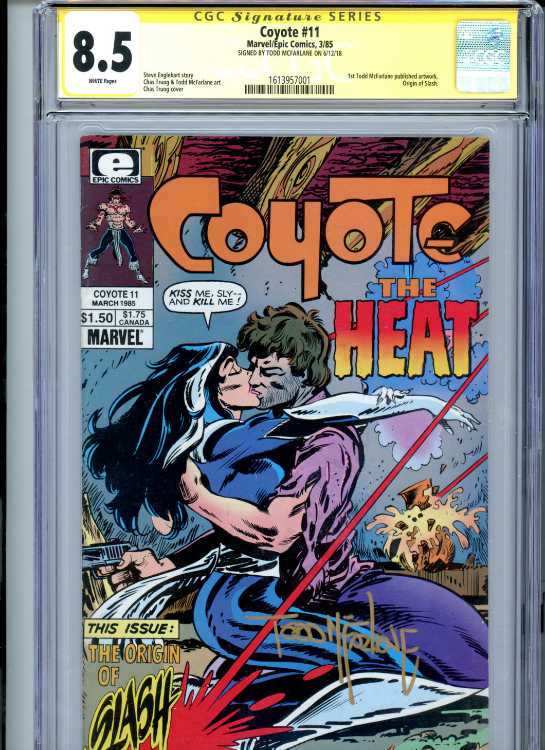 Coyote #11 - Signed by Todd McFarlane - CGC 8.5 - First McFarlane Art!