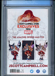Amazing Spider-Man #25 - SET of 3 - J Scott Campbell Editions all CGC 9.8