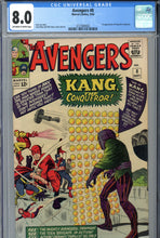 Load image into Gallery viewer, Avengers #8 CGC 8.0 1st Kang
