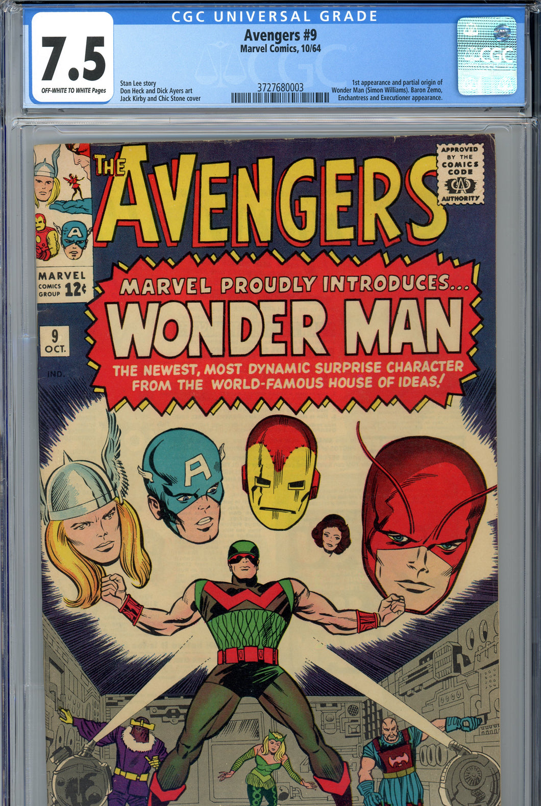 Avengers #9 CGC 7.5 1st Wonder Man