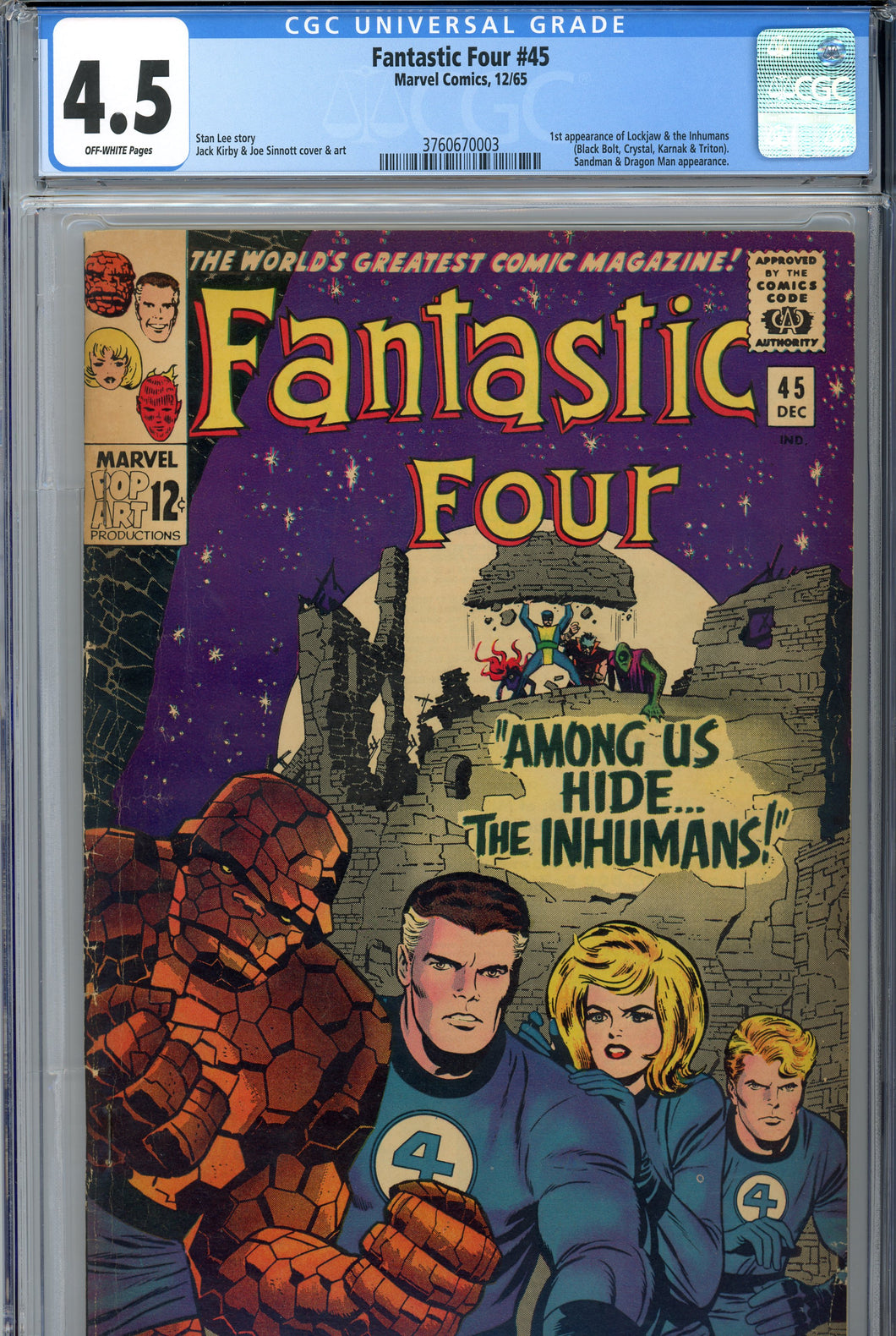 Fantastic Four #45 CGC 4.5 1st Inhumans