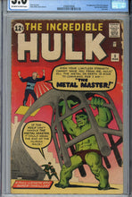 Load image into Gallery viewer, The Incredible Hulk #6 CGC 3.0 1st Metal Master
