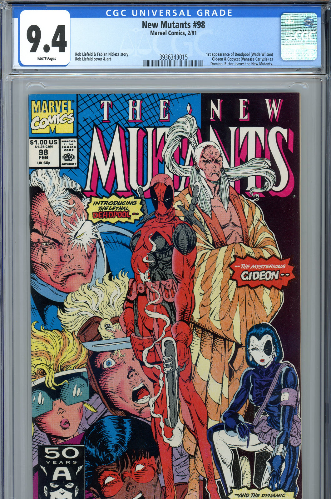 New Mutants #98 CGC 9.4 1st Deadpool